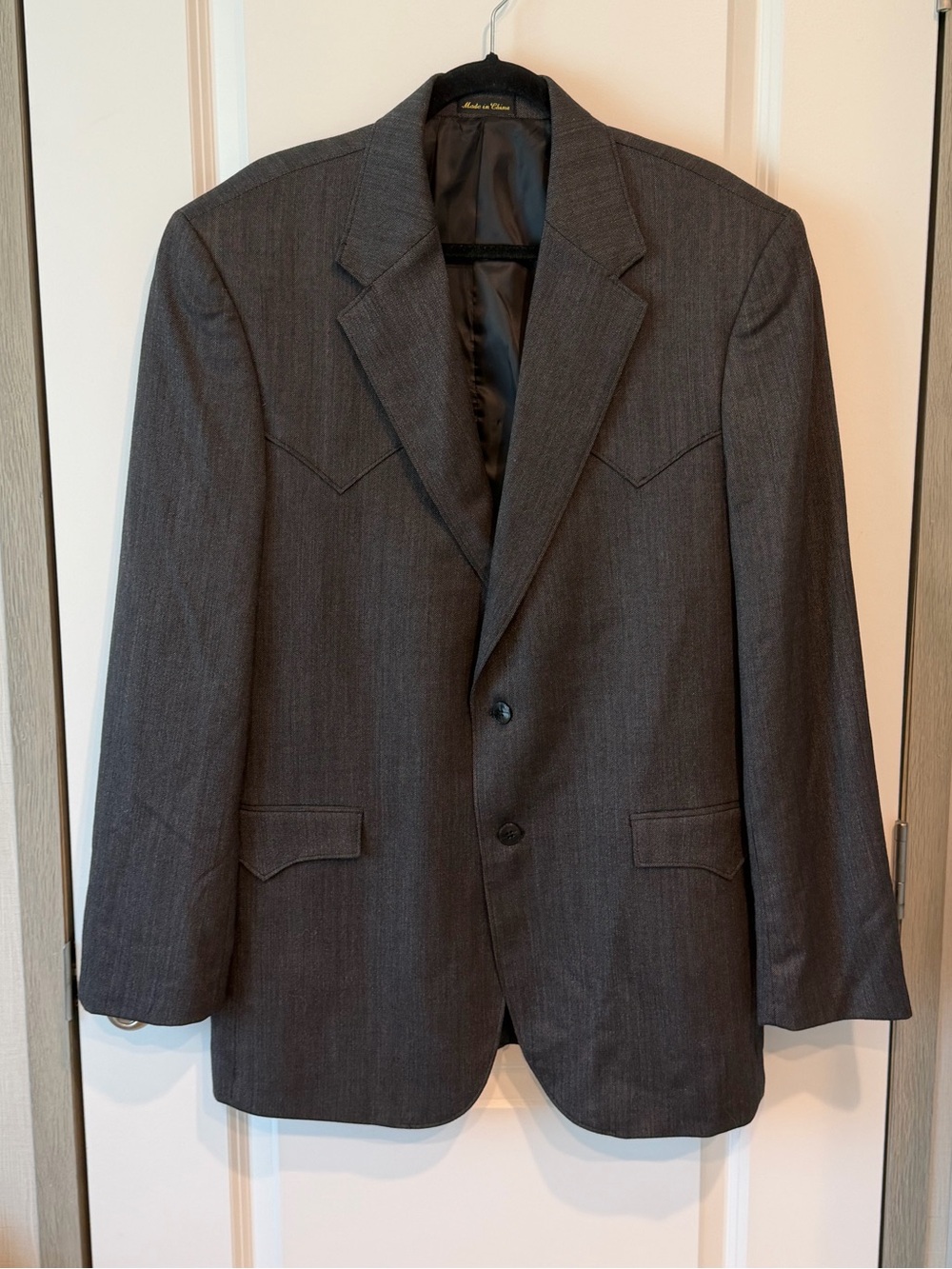 Vtg Circle S Ranch & Western Wear Blazer Mens 44L Sport Coat Cowboy Country USA